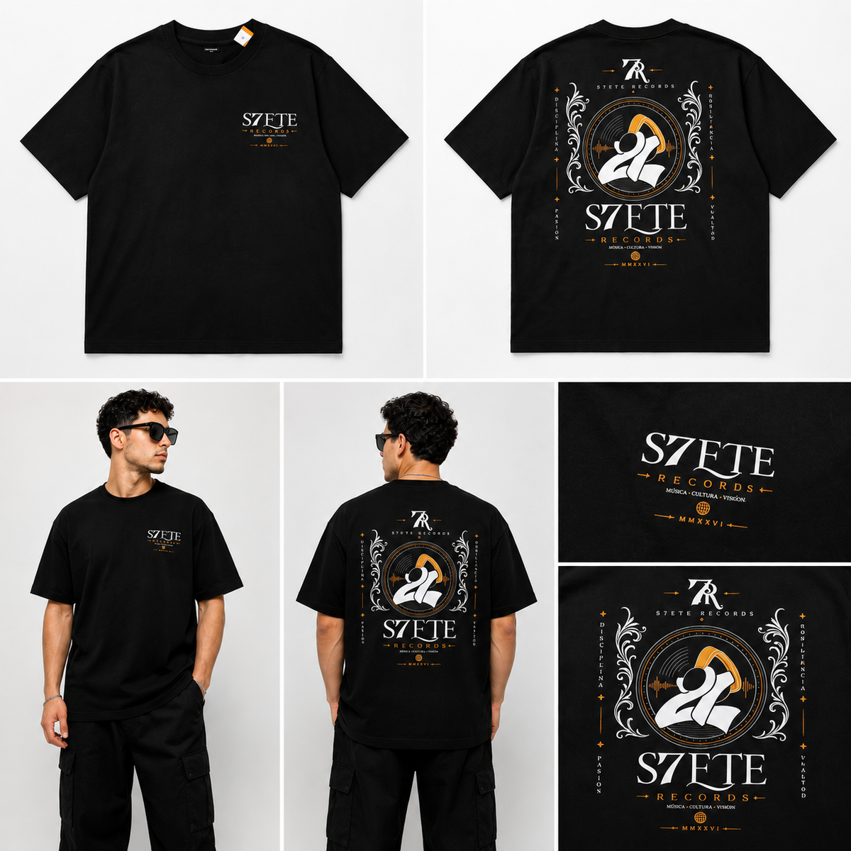 Playera S7ETE Records - Negra